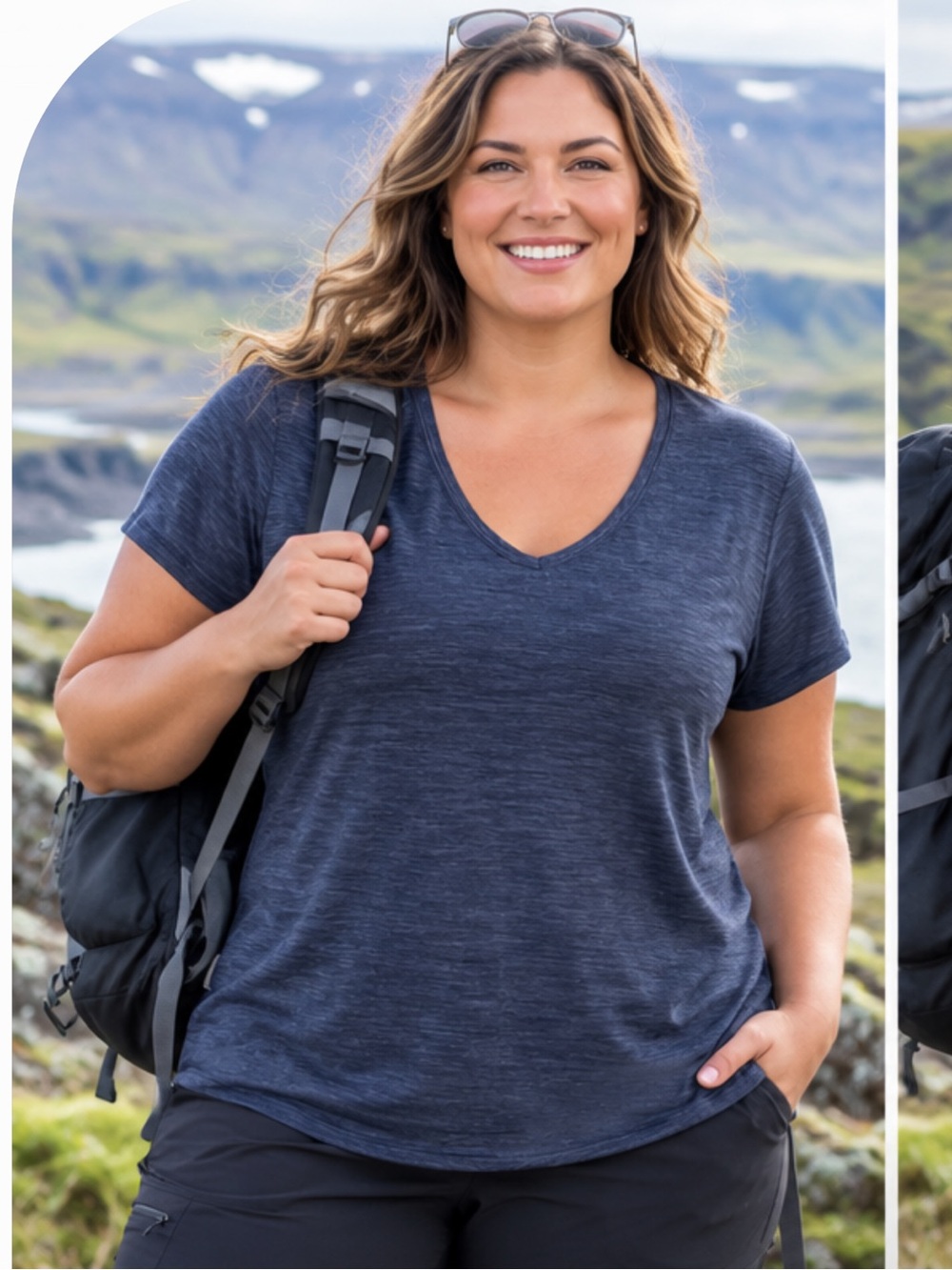 Icebreaker Women's Heathered Navy Tee *Wild” Size XL
